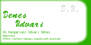 denes udvari business card